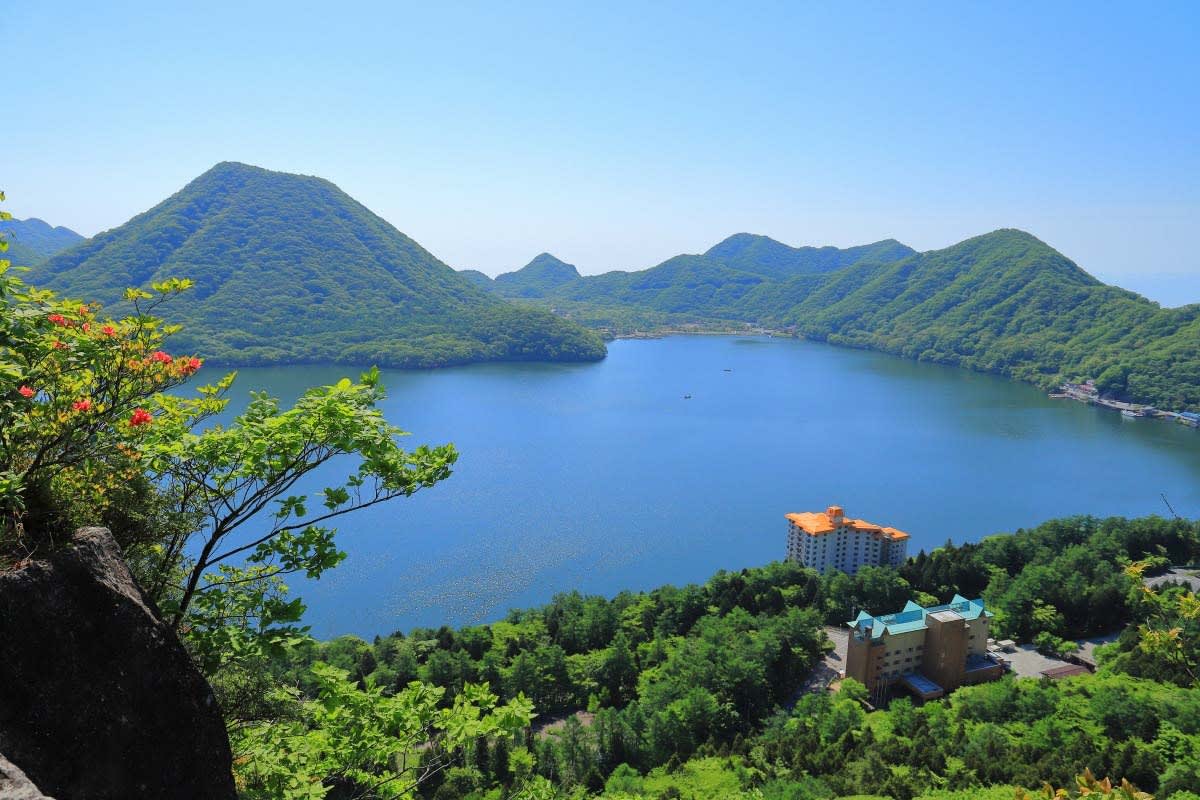 Scenic view of Lake Haruna in Gunma Prefecture, Japan